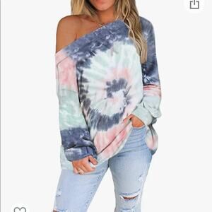 Happy Sailed women’s long sleeve tie dye print pullover